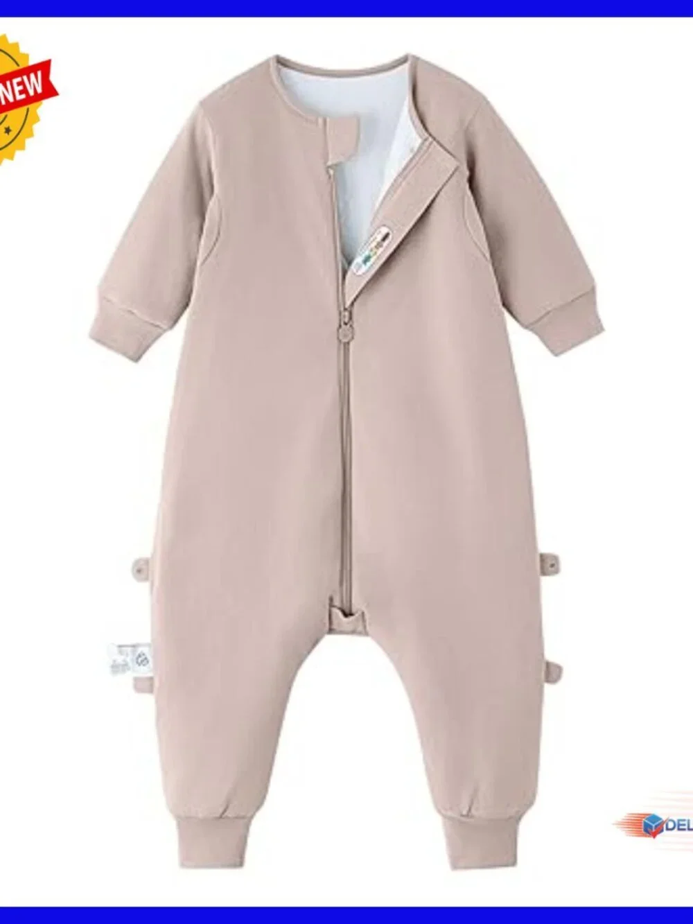 Toddler Sleep Sack with Feet Split Legs 1.0 Tog Organic Cotton 3T-4T